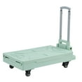 thumbnail image 7 of VECELO Large Foldable Utility Cart, Portable Rolling Crate Handcart with Adjustable Handle, Shopping Trolley Collapsible Tool Box with Lid & Wheels, Green, 7 of 7
