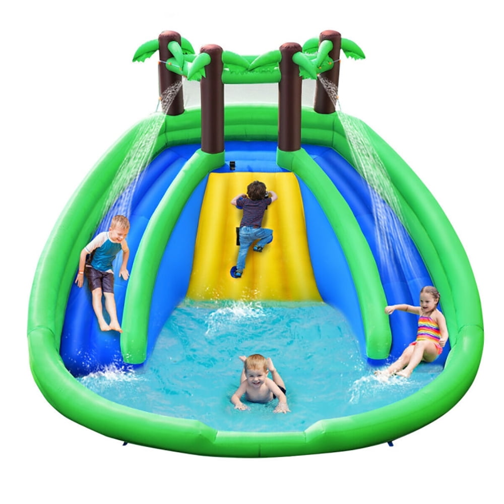 Aimee Lii Inflatable Water Park Pool Bounce House Dual Slide Climbing, Playhouse for Kids Outdoor
