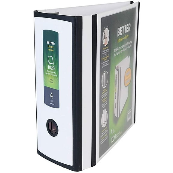 MyOfficeInnovations Better 4-inch 3 Ring View Binder White 1618005