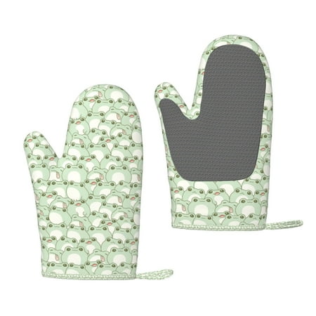 

Lukts Cute Frog for Silicone Anti-Scalding Gloves Kitchen Lanyard Gloves for Grilling Baking Cooking