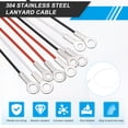 thumbnail image 3 of Uxcell 5mm x 8cm Lanyard Cable, 5 PCS 304 Stainless Steel Cable Eyelets Ended Short Wire Rope Lanyard Safety Tether Chain Lock for Outdoor Gate Curtains Hanging Lamps, White, 3 of 6