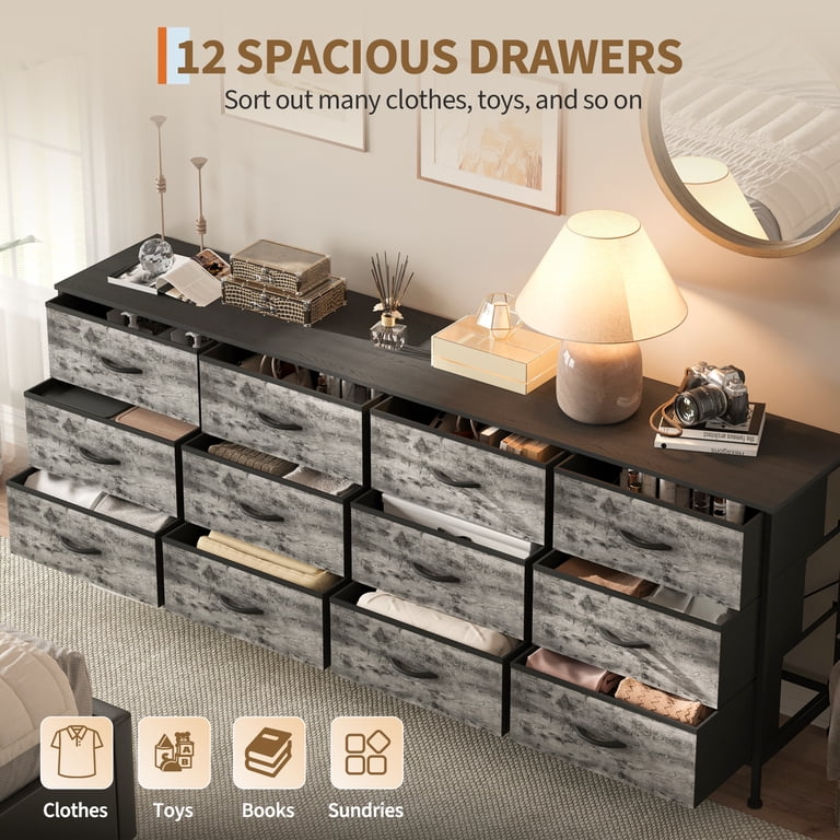 70 inch dresser Huuger 9 Drawer Dresser, 63 Inch Dresser TV Stand for 55, 65, 70 Inch