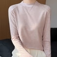 thumbnail image 4 of AherBiu Long Sleeve Tops for Women Mock-Neck Comfy Fitted Fall Casual Basic Layer Tshirt Undershirt(XX-Large,01-Pink), 4 of 9