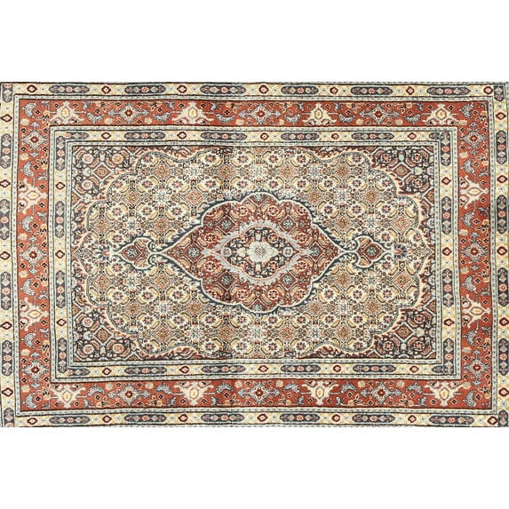Ahgly Company Machine Washable Indoor Rectangle Traditional Sienna Brown Area Rugs, 6' x 9'