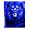thumbnail image 2 of Plus size men's green lion print T-shirt, popular street top, 2 of 5