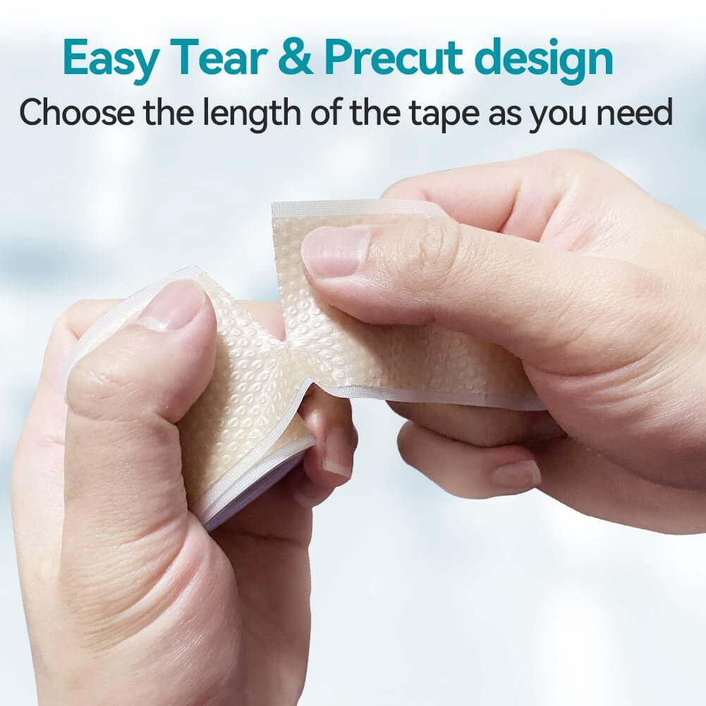Dimora Silicone Tape 3 Rolls - Hypoallergenic Medical Tape for Sensitive Skin, Pain-Free Removal First Aid Tapes with Easy Tear Precut, Waterproof Surgical Tape, 1.6 in x 177 in