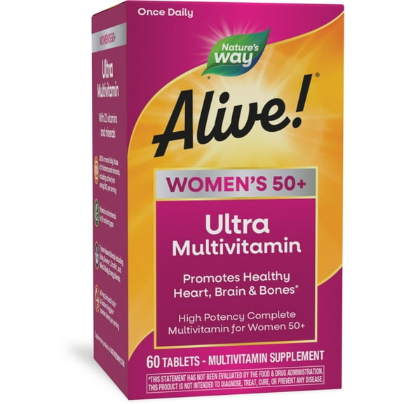 Nature's Way Alive! Women's 50  Ultra Potency Complete Daily Multivitamin Tablets, 60 Count