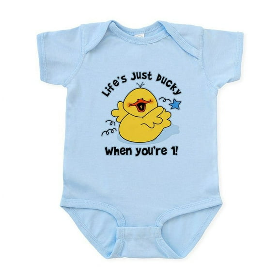 CafePress - Life's Ducky 1St Birthday Baby Light Bodysuit - Baby Light Bodysuit, Size Newborn - 24 Months