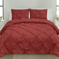 thumbnail image 5 of Sweet Home Collection, Luxury 4-Piece Burgundy Pinch Pleat Pintuck Duvet with Shams and White Comforter Set Queen, Red, Pintuck, 5 of 5