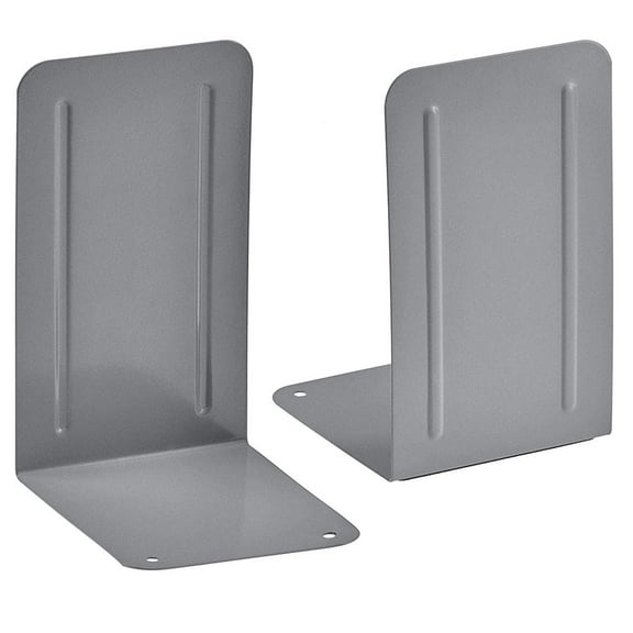 Acrimet Premium Metal Bookend (Heavy Duty) (Silver Color) (1 Pair)