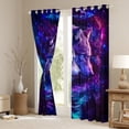 thumbnail image 3 of jejeloiu Wild Wolf Blackout Curtains Set of 2 (38x54 Each),Jungle Animal Curtains and Drapes,Galaxy Starry Night Living Room Curtains For Boys Kids,Ultra Soft Home Decor, 3 of 6