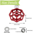 thumbnail image 2 of Shiyou-Valve de Poignée de Robinet d'Eau, 2 Pcs Poignées de Roue Ronde en Métal pour Robinet Extérieur, Remplacement de Valve de Vanne en Fonte, Brochure Carrée 7 x 7mm, Roue OD 63mm, 2 of 4
