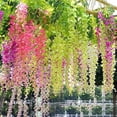 thumbnail image 2 of Artificial Silk Flower Garland Vine Wisteria Leaf Hanging Wedding Party Decor, 2 of 7