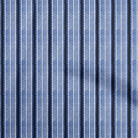oneOone Cotton Poplin Medium Blue Fabric Block Sewing Fabric By The Yard Printed Diy Clothing Sewing Supplies 42 Inch Wide-UU