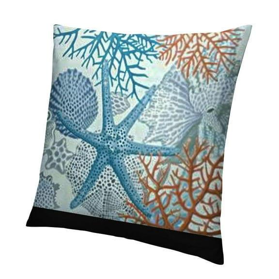 Pillow Covers , Ocean Themed Throw Pillow Covers Outdoor Decorative Pillow Case for Couch Bed Sofa Cushion