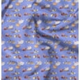 thumbnail image 1 of Soimoi Blue polyester Crepe Fabric Rabbit Animal Print Fabric by the Yard 52 Inch Wide, 1 of 6