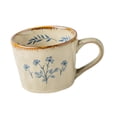 thumbnail image 3 of Taza de café de cerámica de 385 ml con asa antideslizante, vajilla elegante y versátil. Flor azul, 3 of 9