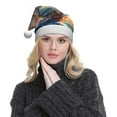 thumbnail image 5 of Fuzoiu Sailing Ship Ocean Sunset Print Santa Hat Christmas Hat for Adults,Santa Hats with Pompom, Unisex Xmas Holiday Hat for Christmas New Year Festive Party Supplies, 5 of 6