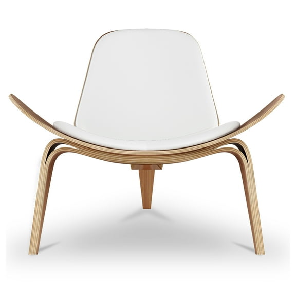 Modholic Arch Shell Chair, White - Faux Leather
