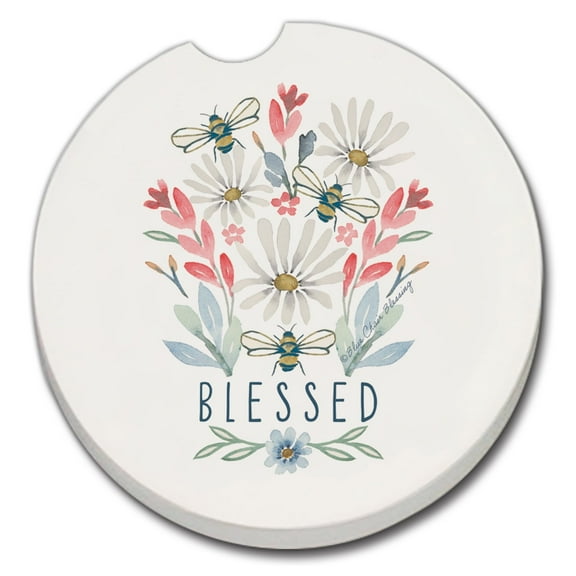 Thirstystone "Blessed Bouquet" Single Absorbent Coaster for Vehicle Cup Holder