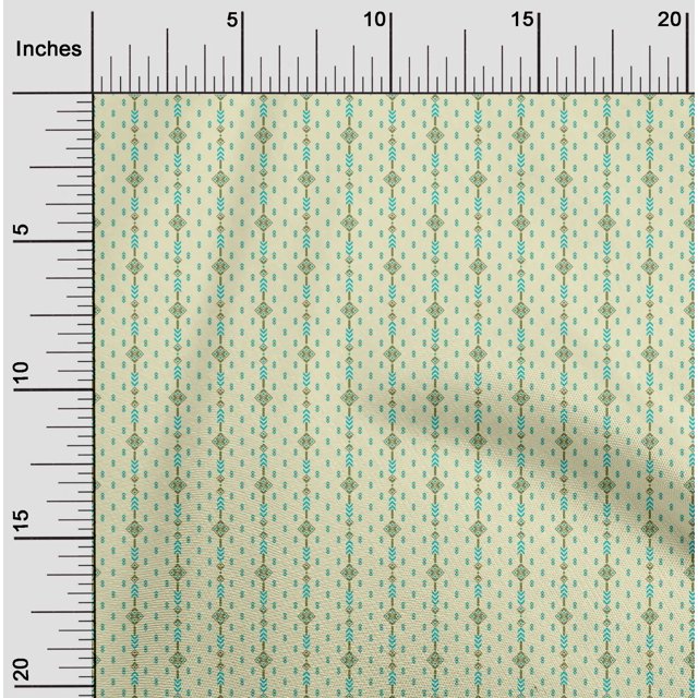 oneOone Cotton Poplin Fabric Arrow & Diamond Geometric Printed Fabric 1 Yard 42 Inches Wide