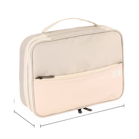 Digital Accessory Organizer, Tech Cable Management Bag, Universal Travel Electronic Case, Portable Storage Pouch for Wires, Beige