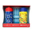 thumbnail image 3 of Kids 14 oz Water Bottle (Set of 2) Boys - BPA Free Stainless Steel, Replacement Straws, 20 Name Stickers, Leak Proof, 3 of 5