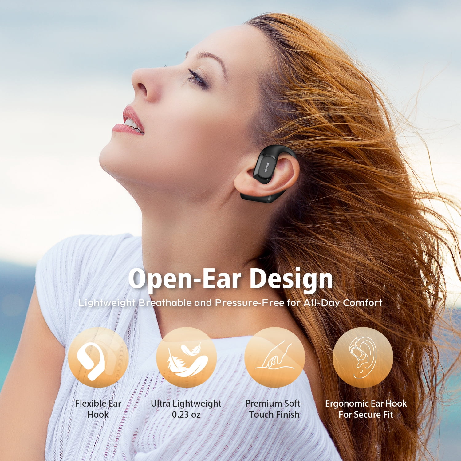 Wireless Earbud, Bluetooth 5.4, Smart Digital Display, 40-Hour Battery Life, IPX6 Water Resistance, Touch Controls, Ideal for Cycling, Running, and Working Out