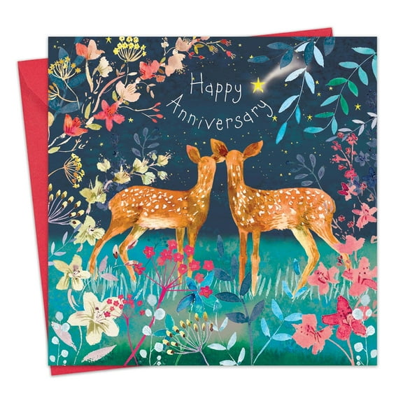 Twizler Anniversary Card - Deer Happy Wedding Anniversary Greeting Card for Couple - Husband Anniversary Card for Him - Wife Anniversary Card for Her - Mom and Dad Anniversary Card