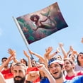 thumbnail image 4 of Sirena Negra Bandera impresa con temática, regalo perfecto para fanáticos, amigos y familiares, y adecuada para actividades al aire libre e interiores, decoraciones de fiesta. 120*180CM, 4 of 6