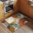 thumbnail image 3 of Boho Geometric Entryway Rug 2x3ft Washable Non Slip Bathroom Rug Indoor Floor Front Door Mat Farmhouse Orange Abstract Leaves Stripes Rectangle Area Rugs Carpet for Kitchen Office Dining Room, 3 of 9