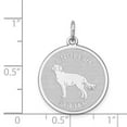 thumbnail image 3 of 925 Sterling Silver Solid Faceted Laser Etched English Setter Disc Charm 26x19mm Wide Pendant Necklace for Women, 3 of 4
