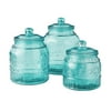 The Pioneer Woman Cassie Glass Canister 3 Pc Set, Teal