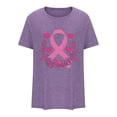 thumbnail image 4 of Breast Cancer Shirts for Women Pink Ribbon Love Heart Graphic T Shirts Breast Cancer Awareness Short Sleeve Tops, 4 of 4