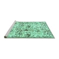thumbnail image 2 of Ahgly Company Machine Washable Indoor Round Animal Turquoise Blue Traditional Area Rugs, 4' Round, 2 of 4