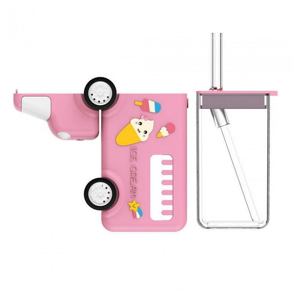 DOLITY Bus Water Bottle for Kids Leakproof Drinking Bottle Kid Water Cup Water Cup with Pink