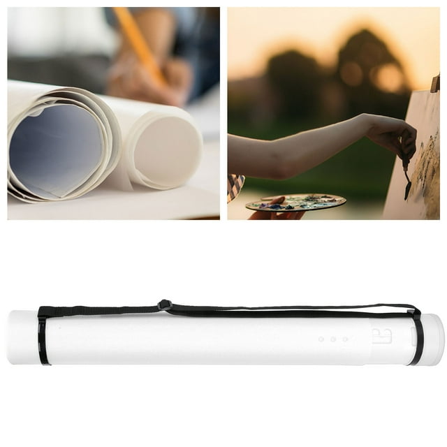Drawing Storage Tube, Thickened Telescopic Collection Extendable Poster Drafting CaseBlack