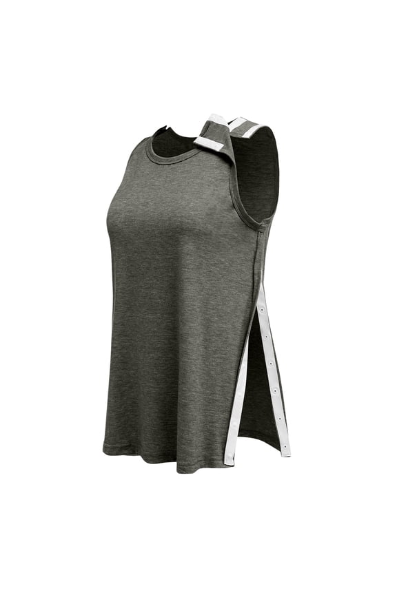 Post Shoulder Surgery Shirts for Women After Rotator Cuff Post Shoulder Surgery Sleeveless Tops Tear Away Chemo Tee Shirts Clothing Light Gray XXL