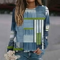 thumbnail image 2 of Cmfcve Women's Oversized Tunics Tops Vintage Plaid Print Hoodless Jacket Crew Neck Long Sleeve Loose Casual Sweatshirt, 2 of 5