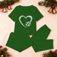 thumbnail image 4 of asdoklhq Bamboo Pajamas for Women 3PCS Women's Home Casual Pants Short Sleeves Tops and Shorts Pajamas Set Green XS, 4 of 7