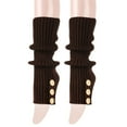 thumbnail image 4 of AWZXDE Women's Knit Leg Warmers with Button Detail, Stackable Socks for Boots Coffee,A, 4 of 5