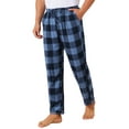 thumbnail image 4 of Pantalones de dormir para hombres INSPIRE CHIC con cintura elástica y cordón, pijamas casuales de cuadros 32 azul oscuro, 4 of 6