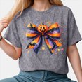 thumbnail image 2 of Towmus Halloween Shirts for Women Pumpkin Face Bow Graphic T Shirt Short Sleeve Funny Top Tees, 2 of 6