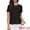 Black, variant on Women's Tweed Neck Tops 2026 Short Sleeve Summer Elegant Blouse S Black