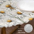 thumbnail image 6 of Round Tablecloth Farmhouse Floral Elastic Edge Fitted Relax Unwind Sign Daisy Wood Plastic Table Cover,Waterproof Oil Proof for Dinner,Outdoor, Picnic, 45"- 54" DIA Tables Ivory White, 6 of 8
