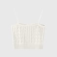 thumbnail image 2 of Sleeveless Tops For Women Sevevn Women's Cable Knit Crop Cami Top Sleeveless Spaghetti Strap Knit Tank Top White, 2 of 3