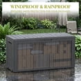 thumbnail image 4 of MINDYES 85 Gallon Deck Box, Backyards Cushions Outdoor Storage Box, Resin Patio Storage for Garden Tools, Black, 4 of 6