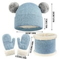 thumbnail image 2 of Beanie Hats Gloves Scarf Set Kids Winter Knit Warm Hat Beanie Scarf Gloves Sets Beanie Caps Neck Scarves for Girl Boy Aged 1-6 under $10, 2 of 5