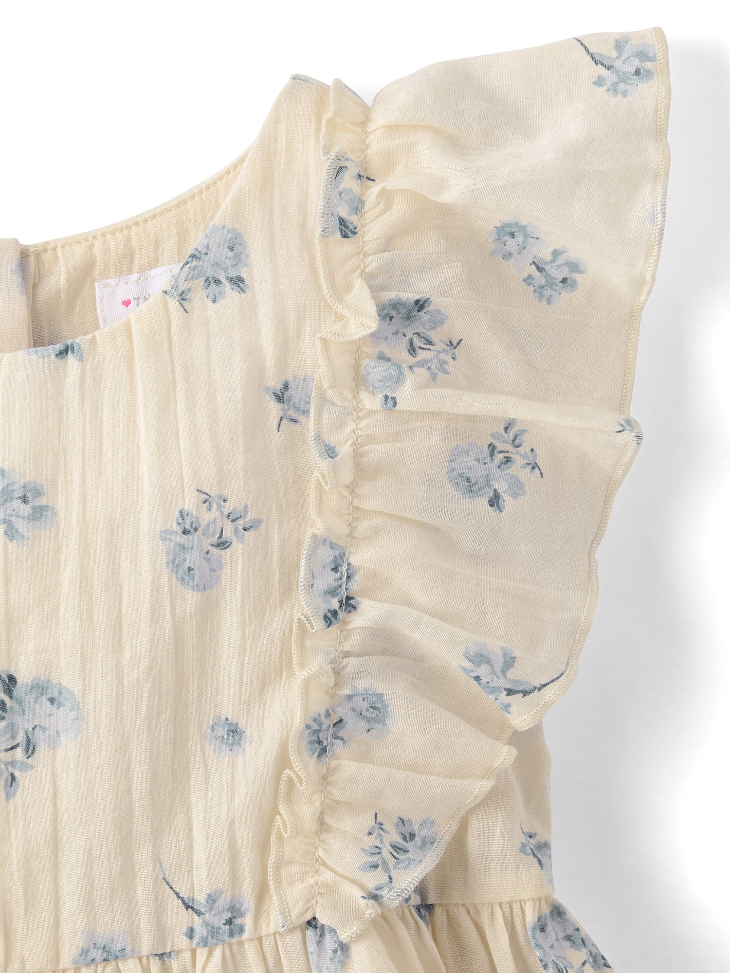 The Children's Place Baby And Toddler Girls Short Sleeve Floral Textured Flutter Dress, Sizes 6M-5T