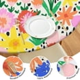 thumbnail image 4 of Pioneer Flower Floral Print Pattern Round Fitted Tablecloth with Elastic Edge,Dining Table Cover Waterproof,Outdoor Round Tablecloth for Camping,Dining,Indoor and Outdoor, 4 of 7